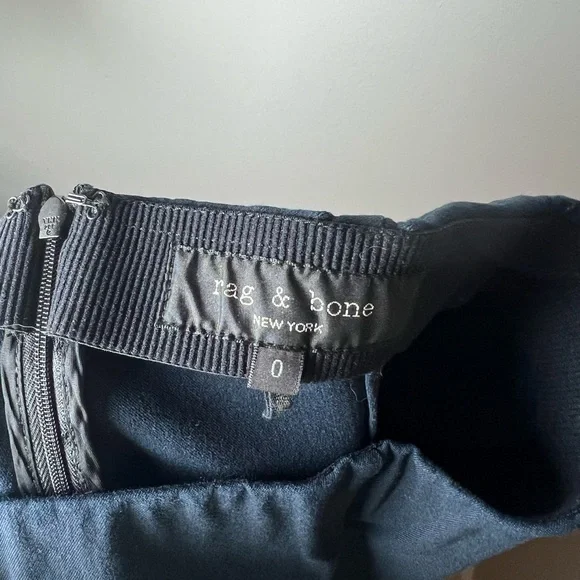 Rag & Bone Simone High Rise Skinny Pants Navy Minimalist Quiet Luxury Size 0 - Picture 8 of 9